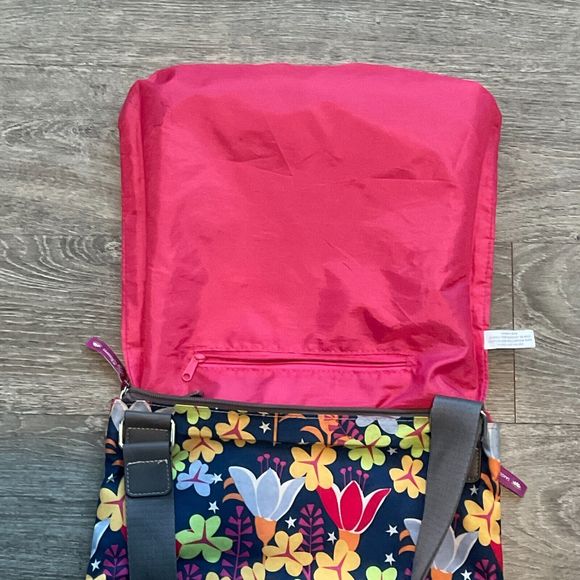 Lily Bloom Crossbody‎ Canvas Purse Multicolored Floral Pockets Adjustable Strap - Picture 6 of 6